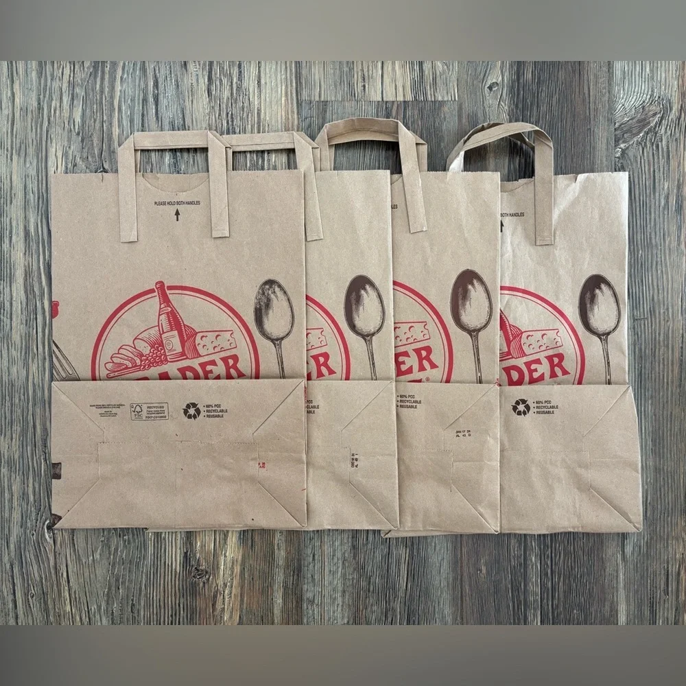Trader Joe’s Empty Paper Shopping Grocery Bags (9), Wine Bags (2) Various Styles